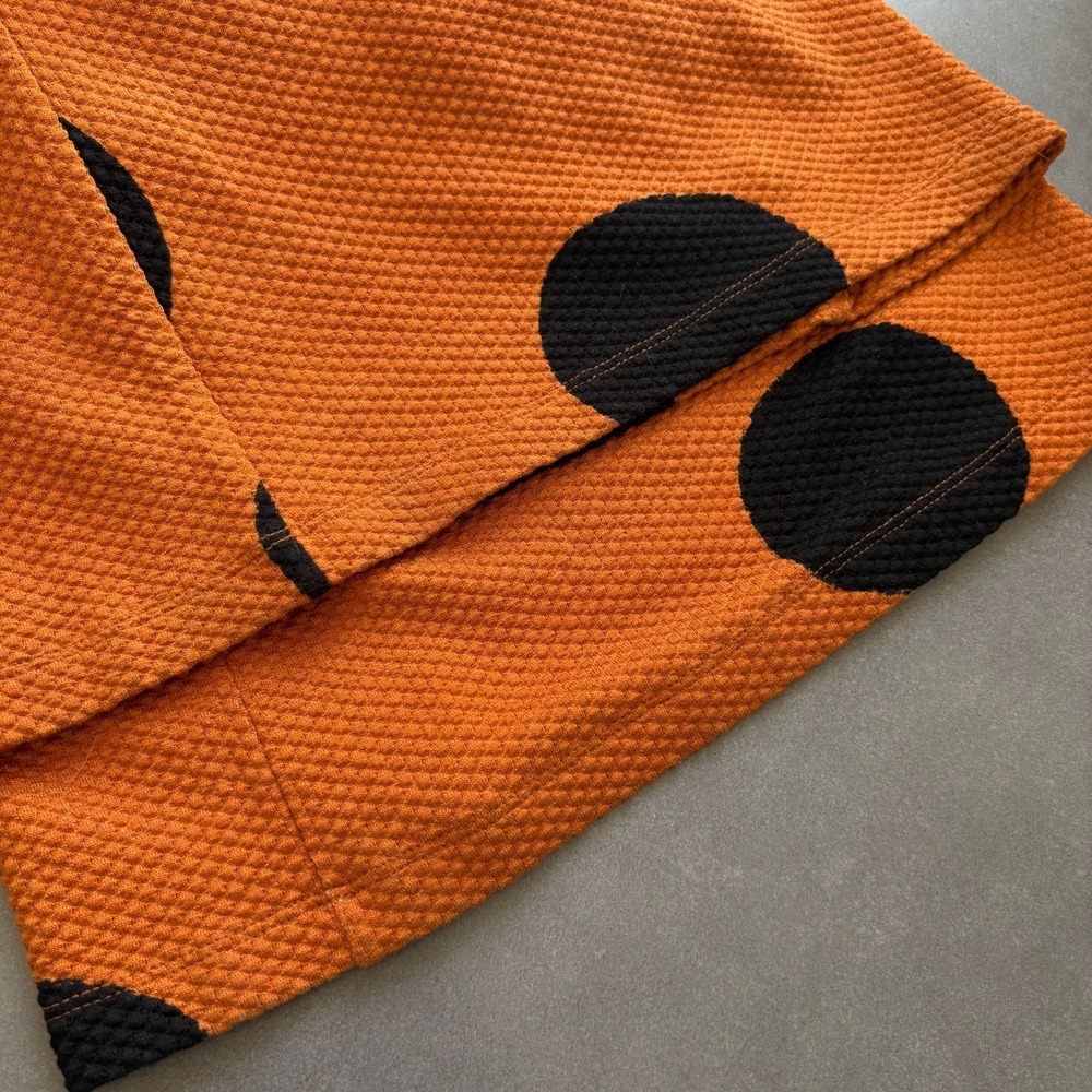 Farm Rio Anthropologie Polka Dot Wide Leg Jumpsuit Medium Orange Black New FLAW - Picture 16 of 16